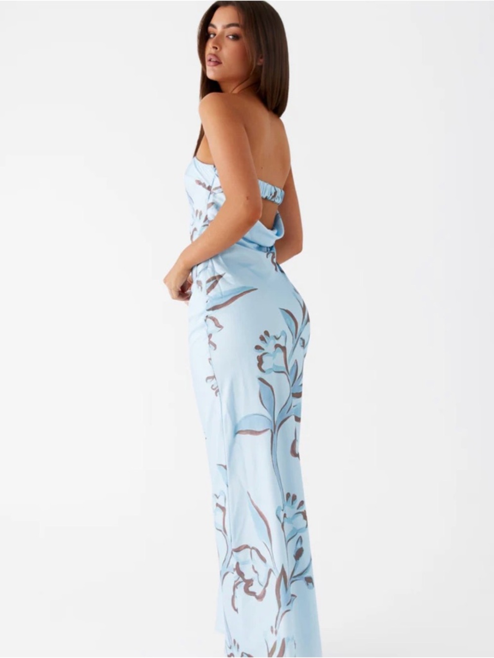 Peppermayo Strapless Light Blue Floral Maxi Dress - Picture 2 of 2